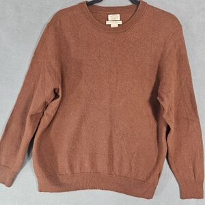 Telluride Clothing Womens XL Sweater Brown 100% Extra Fine Merino Wool Crewneck
